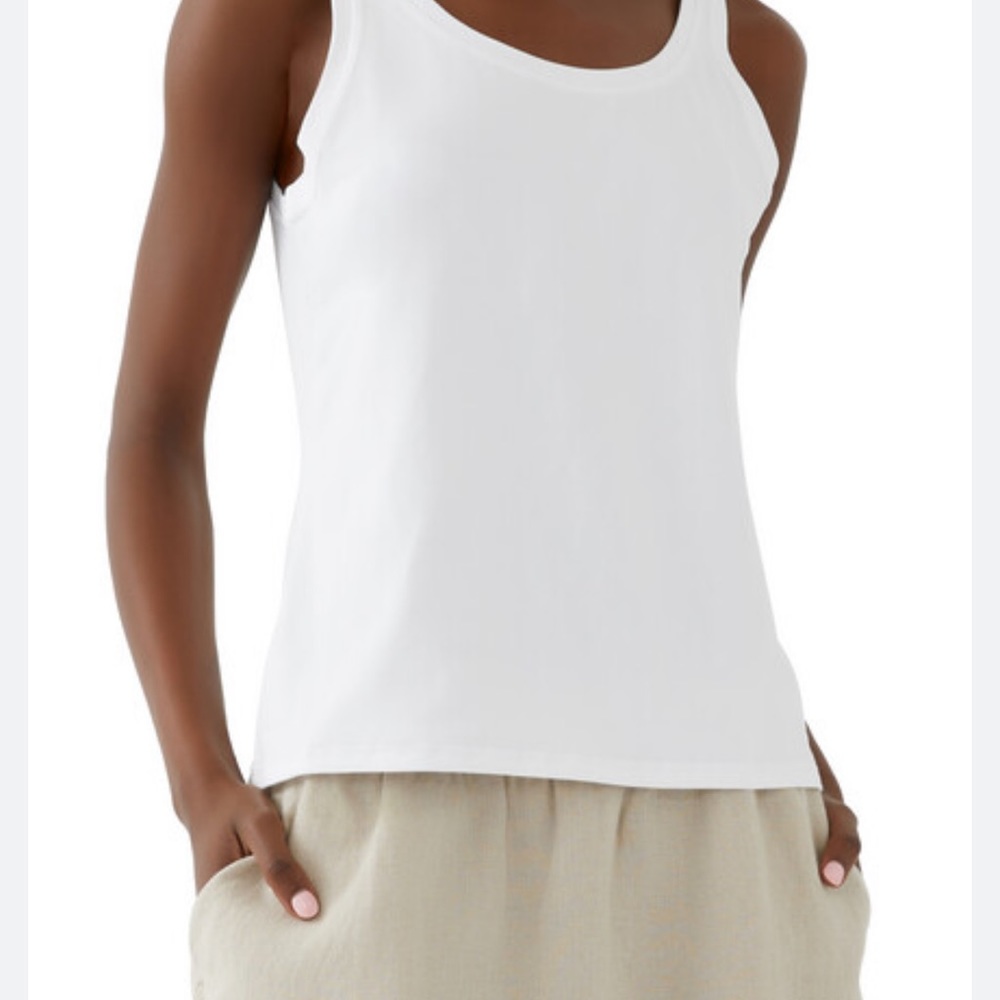EILEEN FISHER ORGANIC WHITE TANK SHELL SZ LARGE